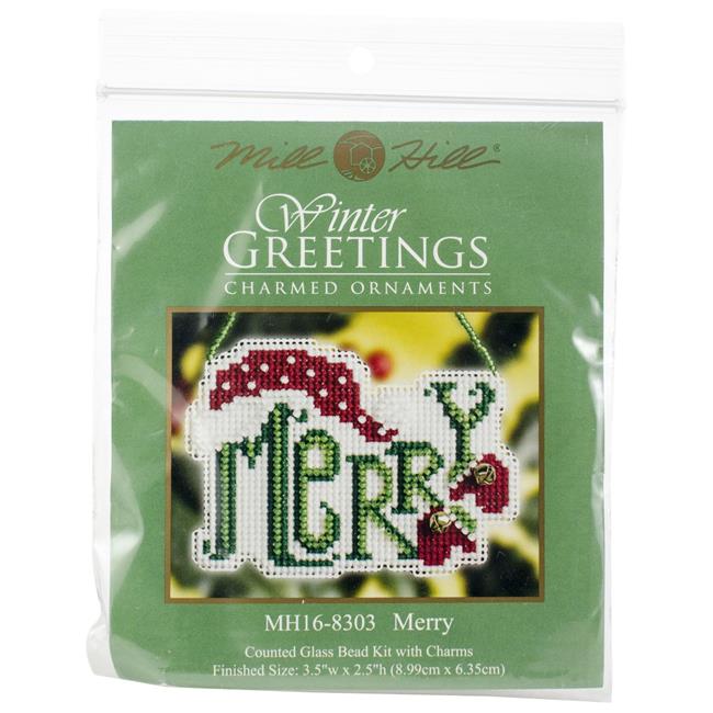 Mill Hill Counted Cross Stitch Ornament Kit 3.5"X2.5"MerryPerforated