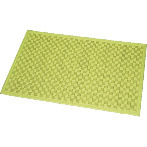Evideco Bamboo Modern Checkerboard Green Bath Rug, 20"W X 31.5 inch