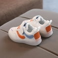 thumbnail image 3 of Toddler Girls Light up Shoes Color Block Casual Flat Shoes Outdoor Antislip Lace up Sneakers with Hook and Loop Orange 5 Toddler, 3 of 6