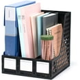thumbnail image 1 of Magazine File Holder Desk Organizer File Folder for Office Organization and Storage with 3 Vertical Compartments, File-Storage-Organizer-Magazine-Holder, 1 of 4