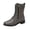 Gray, variant on Orthopedic Combat Boots for Women, Mid Calf Booties Moto Walking Shoes, Smooth Leather Side Zipper Buckle Arch Support Winter Outdoor Boots Black