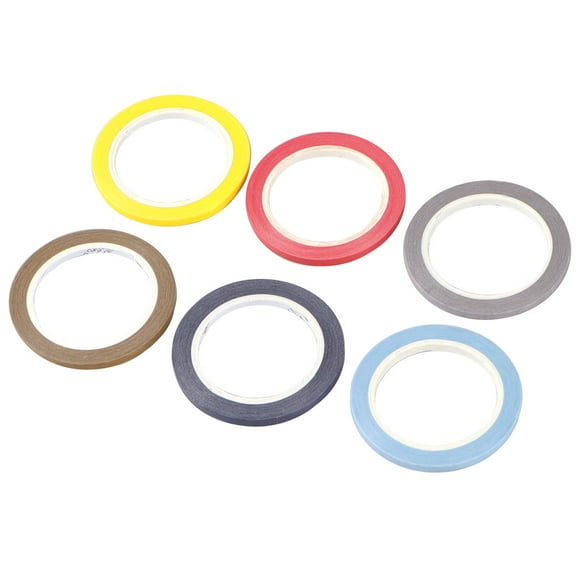 6 Rollos de cintas de papel Washi Cinta adhesiva de color sólido Banda de embalaje de regalo (Amarillo Marrón oscuro Azul oscuro Rojo brillante Azul claro Gris claro)