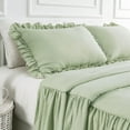 thumbnail image 7 of Bedding Bedspread Set Bed Queen - 3 Pieces Farmhouse Bedspread Skirt Coverlet Bed Spreads Quilt Chic Vintage Bedding Ruffle Bedspread Rustic with 2 Pillow Shams for Bedroom Home Dorm (Green, Queen), 7 of 7