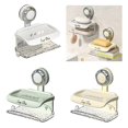 thumbnail image 2 of Water Resistant Soap Storage Dish Adhesive Wall Mount NonSlip Drain Space Saving Bathroom Tray Yellow, 2 of 4