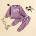 thumbnail image 2 of Autumn/Winter Girls Long Sleeve Letter Hoodie Pants Set Children'S Set DADDY's GIRL Multi Color Letter Printed Sweatpants, 2 of 6