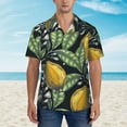 thumbnail image 4 of Balery Citrus Fruits Elegant Lemons Print Men's Hawaiian Shirts Short Sleeve Beach Shirt Relaxed Fit Vacation Button Down Shirts-3X-Large, 4 of 9
