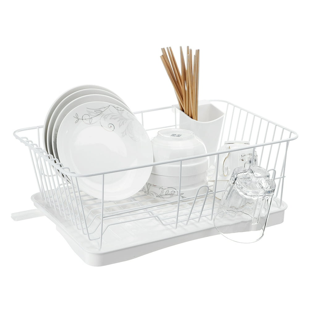 3 Piece Set Dish Rack Drainer, Stainless Steel Professional 2 Tier Dish