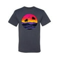 thumbnail image 2 of Wild Bobby, Tropical Paradise Beach Sunset, Streetwear, Men Graphic Tees, Vintage Heather Navy, 5XL, 2 of 3