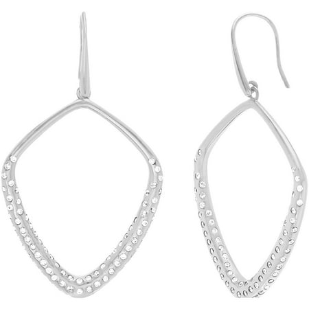 Lesa Michele Genuine Cubic Zirconia Dangling Geoshape Earrings in Sterling Silver