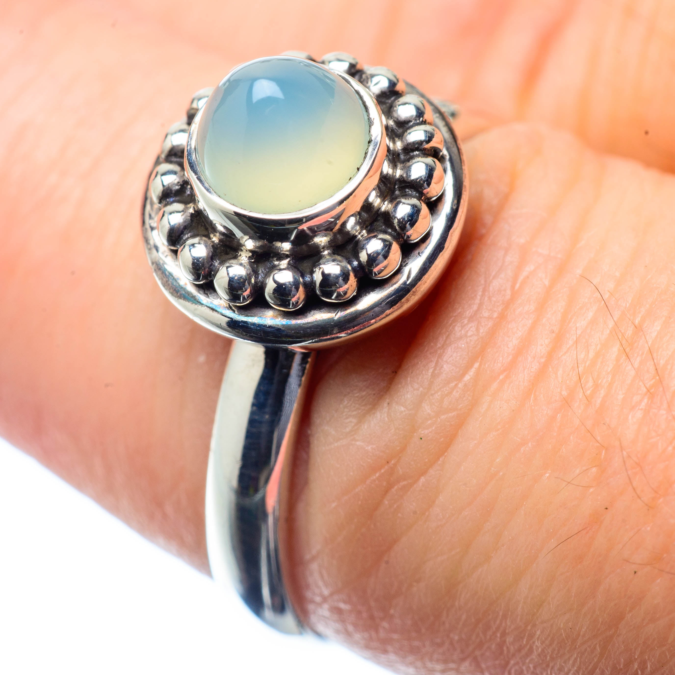 Handmade Moonstone and Sterling Silver shadow box ring.