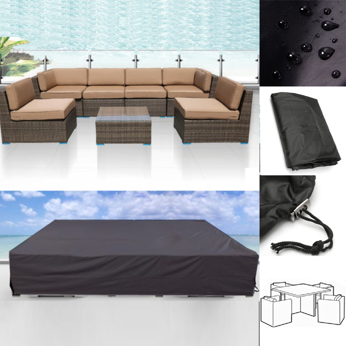 124 Waterproof Outdoor Furniture, Outdoor Sofa Cover Waterproof Canada