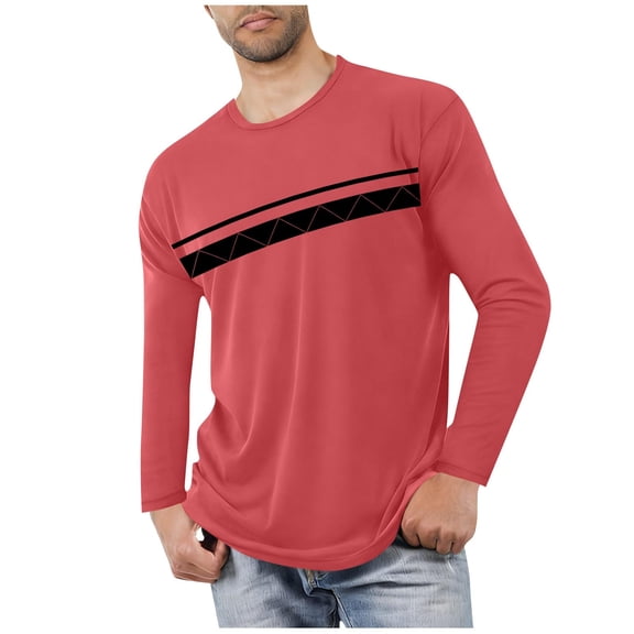 Yaoyar Printed Sleepwear Long Sleeve Top for Men, Casual Lounge Tee for Home Comfort, Soft Relaxed Fit Housewear Pullover Shirt