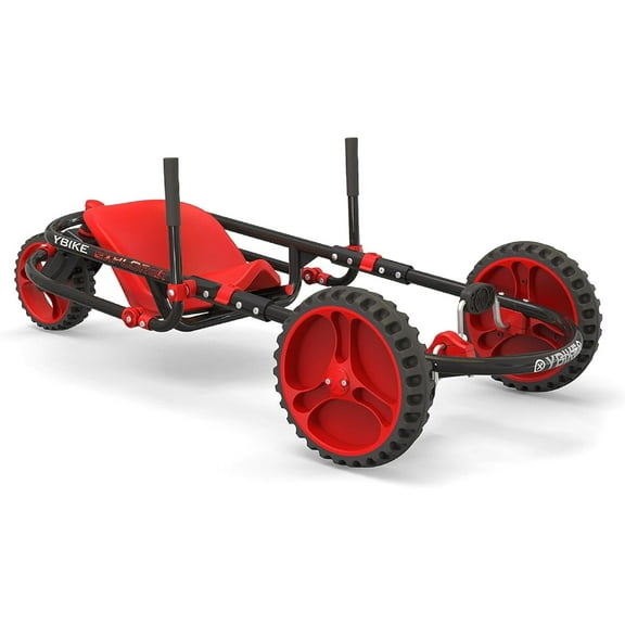 YBIKE Explorer Pedal Car, Three Wheel Go-Kart, Up to 155 lbs, Ages 5 & up - Red