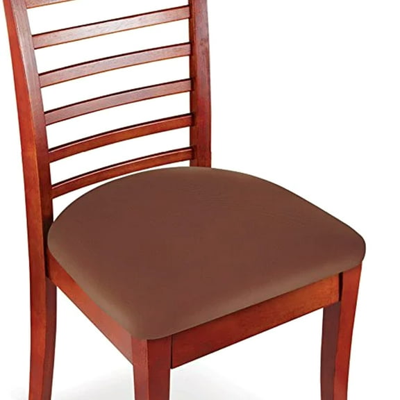 Ideaworks -Dining Room Office Chair Stool Seat Cover Reversible Elastic Edge Fitting Washable- Brown