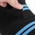 thumbnail image 4 of Genouillère de sport réglable à compression pour l'entraînement des jambes en haltérophilie (noir et bleu), 4 of 4
