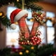 thumbnail image 4 of Adornos Navideños con Monograma Acrílico de 26 Letras y Gorro de Papá Noel | Adornos Colgantes 2D para Árbol de Navidad | Decoración Navideña para El Hogar | Adornos Navideños Multiusos para Chimenea, 4 of 5