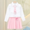 thumbnail image 1 of Conjunto de uniforme de dibujos animados Sanrioed My Melody Kuromi para niñas, camisa Kawaii JK, Falda plisada, regalo para niños, 1 of 5