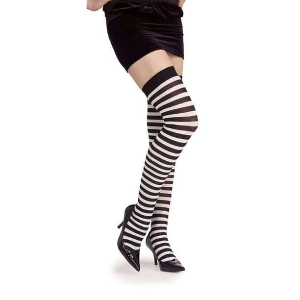 Black & White Striped Thigh Highs Rubies 7559 - Walmart.com - Walmart.com