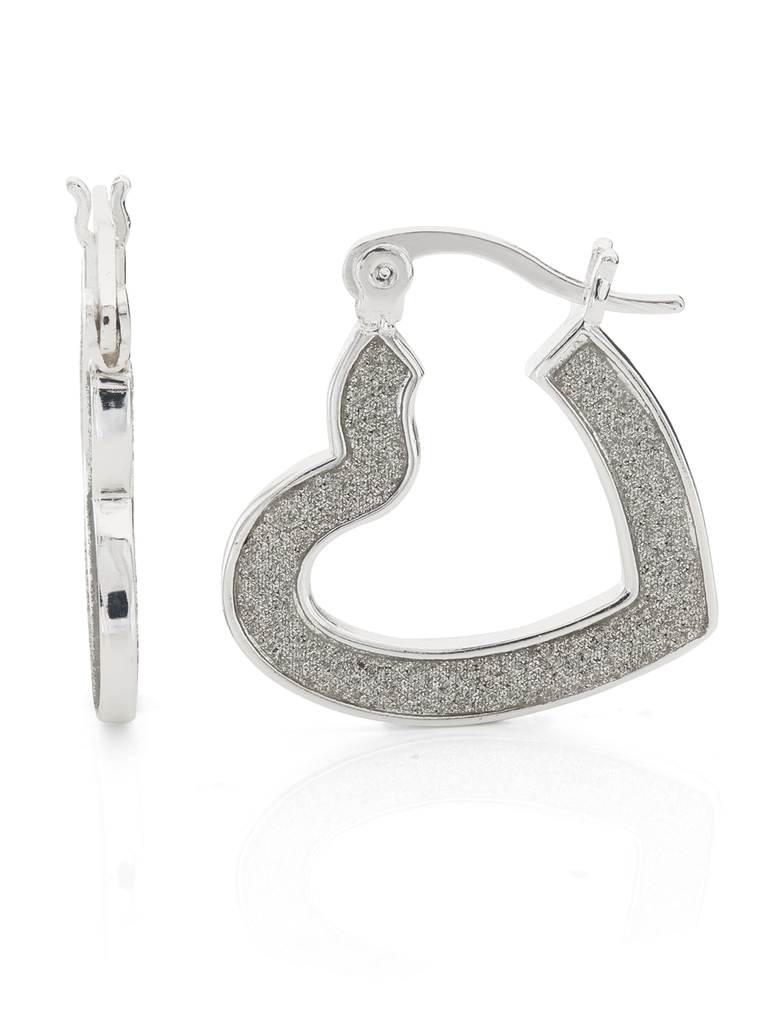 Sterling Silver Glitter Paper Heart 