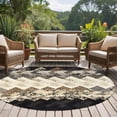 thumbnail image 6 of Brown Ethnic Round Rug 7ft Washable Circle Rugs Non Slip Southwest Zigzag Weave Boho Retro Geometric Large Area Rug Indoor Floor Carpet for Bedroom Kitchen Living Room Home Office Dining Room Nursery, 6 of 9