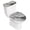 Grey, variant on Turquoise Marble Toilet Lid Cover and Tank Cover Set, Turquoise Marble 2pc Stretch Toilet Lid Seat Covers for Bathroom Washable Protector with Elastic Edge for Standard & Elongated Toilets