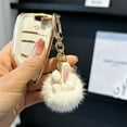 thumbnail image 4 of Cute Bunny Keychain under $5! kkbbma Cute Bunny Keychain with Metal Hook, Soft Puffy Bag Charm for Car Keys and Backpack, 4 of 6