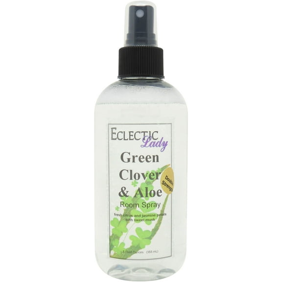 Green Clover and Aloe Room Spray by Eclectic Lady (Double Strength), 8 Ounces, Fragrant Aromatic Room Mist For Home, Room, Office