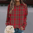 thumbnail image 2 of Stichou Sweatshirt for Women Long Sleeve Shirts Crew Neck Tops with Buttons Spring Fashion Outfits Winter Clothing Red S, 2 of 6