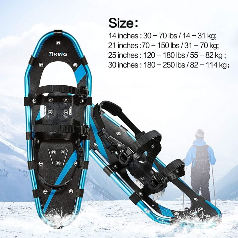 Buy Lightweight Snowshoes, Aluminum Alloy Terrain Snowshoes, Unisex Hiking Pole and Tote Bag, 14