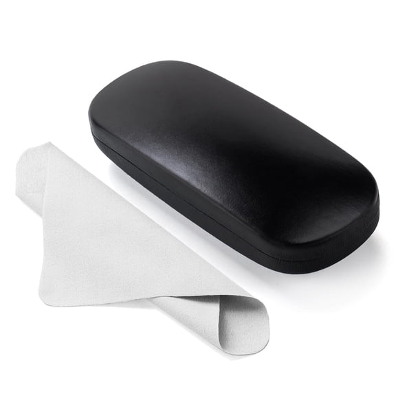 Funda para gafas Marvolia Hard Shell de piel sintética negra con tela