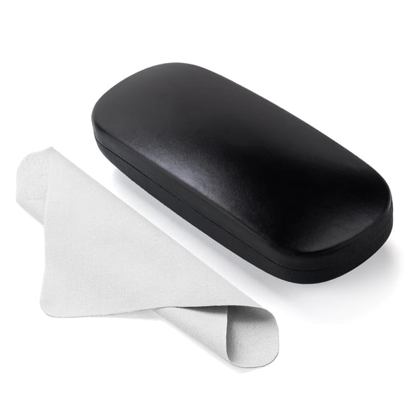 Funda para gafas Marvolia Hard Shell de piel sintética negra con tela