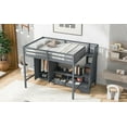 thumbnail image 6 of Bed Frame Full Size Loft Bed Frame with Wardrobe, Low Storage Table and Storage Staircase, Gray, 6 of 8