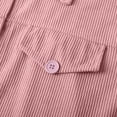 thumbnail image 6 of GEWSEY Women's Fashion Cropped Shacket Button Down Corduroy Shacket Jackets Casual Plaid Long Sleeve Crop Jackets Tops (Pink, S), 6 of 8