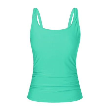 Hwmodou Tummy Control Tankini Swimsuits For Women 2-Piece Full Coverage Top And Boyshorts Bathing Suit Swimming Beach Swimwear
