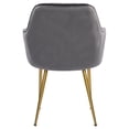 thumbnail image 4 of Modern Living Dining Room Accent Arm Chairs Set of 2, Velvet Upholstered Leisure Chair with Golden Legs, Gray, 4 of 8