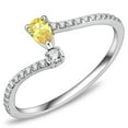 thumbnail image 1 of Alamode DA115-9 Bague en Acier Inoxydable Poli pour Femmes avec CZ de Qualité AAA en Topaze - Taille 9, 1 of 1
