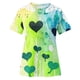 thumbnail image 5 of Camisas de Manga Corta para las Mujeres Impresión Cuello Redondo Suéter Encaje Blusa, Top Casual para el Hogar Y Diario, 5 of 8