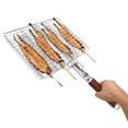 thumbnail image 1 of para parrilla, 3 secciones divididas, rejillas, extraíble antiescaldado, portátil para , para , shamjiam cesta para barbacoa, 1 of 8