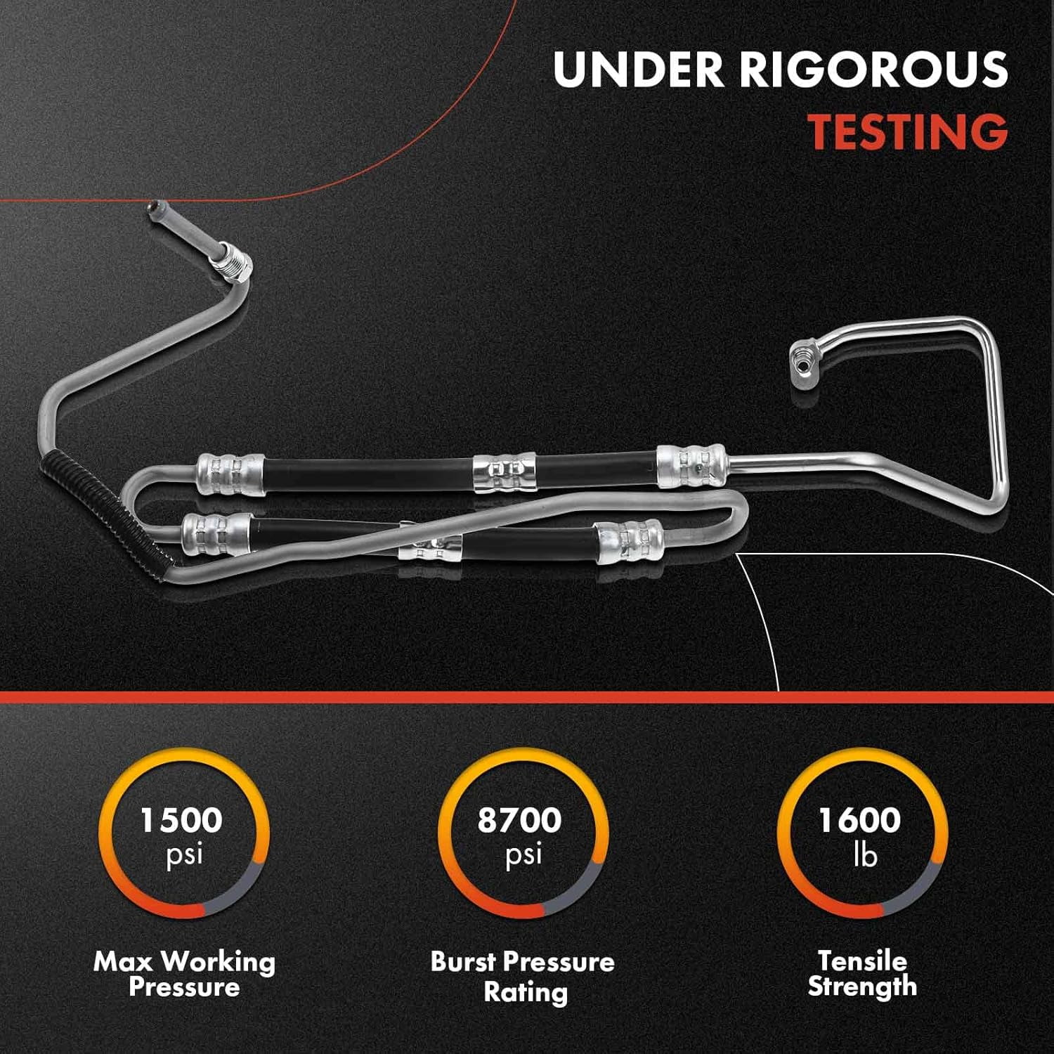 A-Premium Power Steering Pressure Hose Line Assembly Compatible with Jeep Grand Cherokee 2012 2014-2015 & Dodge Durango 2011-2015, 3.6L, Flex, Pump To Gear