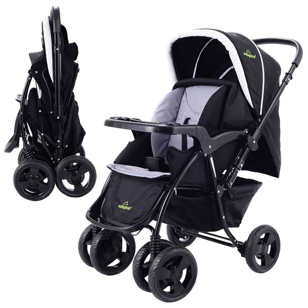 Baby Kids Stroller Buggy Pram Adjustable Backrest Lightweight Foldable Pushchair 