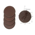 thumbnail image 3 of IH Casa Decor 4PC Round Genuine Leather Coasters Tan, 3 of 4