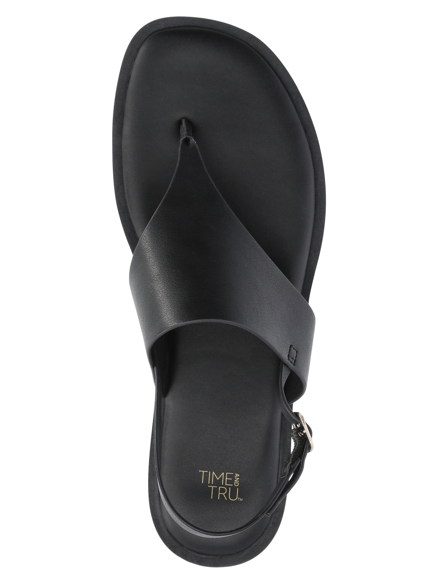 Time and Tru Women's Hooded Faux Leather Thong Sandals