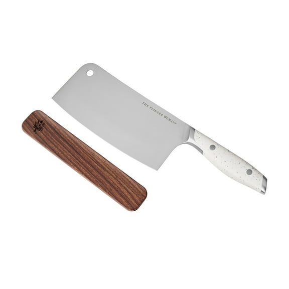 The Pioneer Woman Stainless Steel 7 inch Cleaver Knife, Linen Speckle