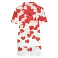 thumbnail image 5 of Mifsaly Satin Pajama Set for Women Valentine Day Silk Pajamas 2 Piece Short Sleeve Heart Print Sleepwear Button Down Pjs Elastic Waist Shorts Dressy Casual Summer Matching Outfits 2026 M, 5 of 5