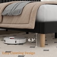thumbnail image 4 of King Size Bed Frame, Adjustable Height Headboard, Velvet Upholstered Platform Bed Frame, No Box Spring Needed, Easy Assembly, Black, 4 of 7