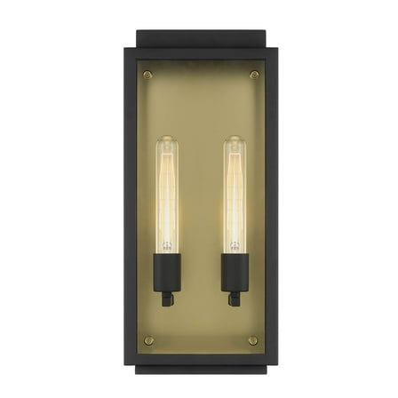 Designers Fountain Twilight 2 Light Black Outdoor Wall Lantern, D275M-8EW-BK