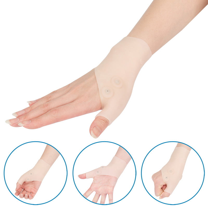 2Pcs Gloves Gel Filled Thumb Hand Wrist Support Arthritis Compression Magneti`US 