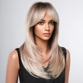 thumbnail image 3 of Long Straight Wigs for Women Long Layered Straight Wigs with Air Bangs Synthetic Wigs Natural Looking Hair Replacement, 3 of 6