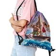thumbnail image 2 of Moana 2-theme Drawstring Backpack Sports Gym Bag Water Resistant String Bag Cinch Bag18"X16"（45X40cm）, 2 of 6
