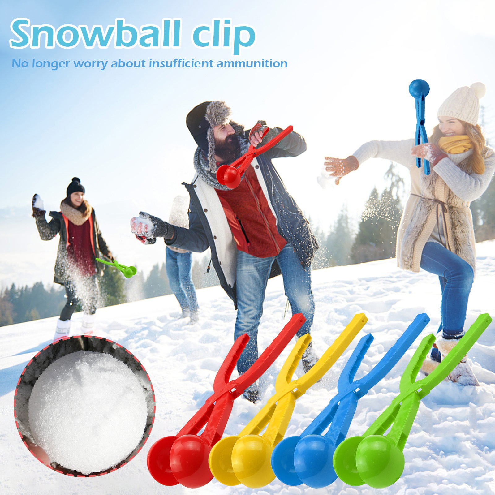 Toyvian 7pcs Snowball Makers Play Snow Game Toys Kids Outdoor Winter Toys  Snowball Making Tools for Adults Kids Snowball Fights